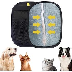 Static Removal Gloves for Pet Hair, Reusable Pet Grooming Gloves for Washing, Double-Sided Cat Dog Grooming Gloves for Deshedding