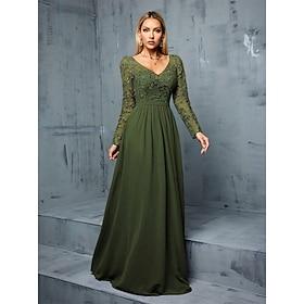 A-Line Quinceanera Dresses Elegant Dress Formal Wedding Floor Length Long Sleeve V Neck Chiffon with Pleats 2025