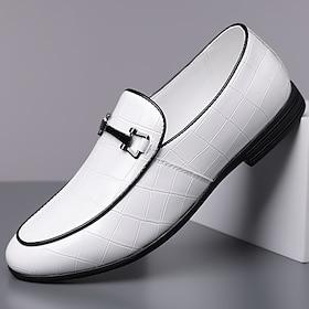 Green Crocodile-Patterned Slip-On Loafers for Men – Casual Business Style, Comfortable Faux Leather Shoes for Office and Daily Wear