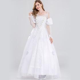 Fairy Tale Alice's Dreamland Adventure White Queen Mirana Dress Prom Dress Tulle Dresses Storybook Characters Women's Adults Halloween Carnival Performance Sch