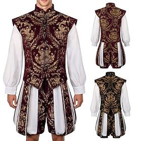 Men's Noble Renaissance Medieval Outfits Costume Ren Faire Costume Adult Nobleman Cosplay Outfit Halloween Carnival Performance Stage Dress Up