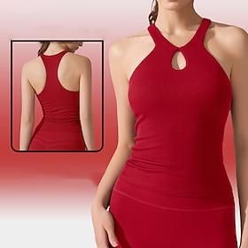 Women's Yoga Bra Sports Tank Top Sports Bra Medium Support Wirefree Sports Solid Color Top For Gym Athletic Pilates Activewear