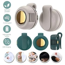 Portable Silent Mini Bladeless Electric Fan - Portable Rechargeable Neck Fan - Mini Whirlwind Clip-On Fan with 3 Speed Settings USB Type-C Charging