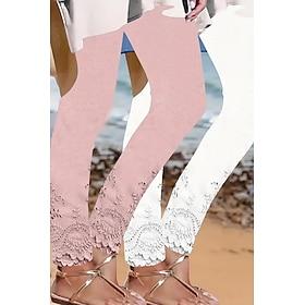 Women's Leggings Vacation Vintage Ethnic Style Ankle-Length High Waist Floral Graphic 3D Print Quick Dry Breathability Soft Stretchy Daily Home Outdoor White P