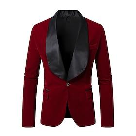 Retro Vintage Roaring 20s 1920s Tuxedo Suits  Blazers The Great Gatsby Gentleman Solid Color Fancy Dress Men's Carnival Costume Christmas Carnival New Year Coc