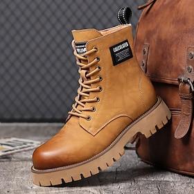 Men's Heavy-Duty Work Boots – Slip-Resistant Leather Safety Footwear with Shock-Absorbing Outsole for Construction, Landscaping and Outdoor Jobs
