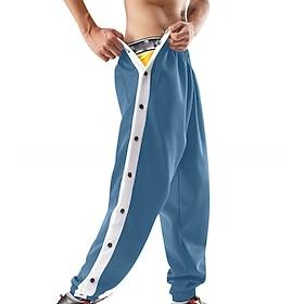 Men's Sweatpants Tear Away Pants Trousers Drawstring Pocket Elastic Waist Color Block Comfort Sports Outdoor Daily Fashion Casual Blue Black-White Micro-elasti