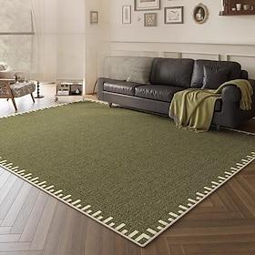 French Vintage Green Area Rug, Luxury Living Room Carpet, Elegant Bedroom Bedside Rug, Stain-Resistant Easy-Clean Large Floor Mat