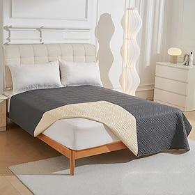 Quilted Waterproof Bed Cover - Lightweight Washable Blanket, Mattress Protector Multi-Purpose Bedspread