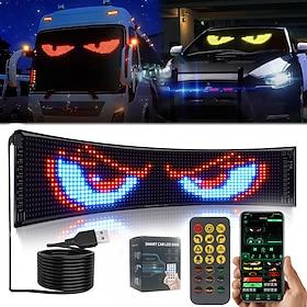 High-Brightness Devil Eyes LED Light Strips for Cars/Trucks/SUVs - 23.6x4.73 Customizable Windshield Decoration with App Control IP68 Waterproof USB-Powered