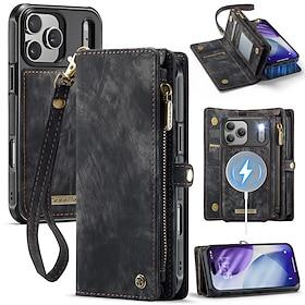 Phone Case For iPhone 17 Pro Max 17 Air 17 Wallet Case Detachable Zipper Support Wireless Charging TPU PU Leather
