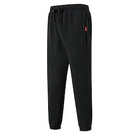 Men's Hiking Pants Trousers Winter Coat Fleece Pants Thermal Pants Winter Autumn / Fall Outdoor Regular Fit Warm Bottoms Pocket Elastic Waist Dark Grey Black C