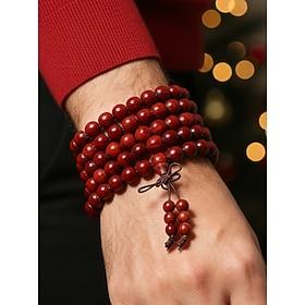Men's Wooden Bead Bracelet Multi-Layer Wrap, Vintage Prayer Mala Wristband, Multiple Colors Fashion Jewelry, Unique Christmas Gift for Daily Wear  Parties