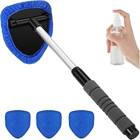 5pcs Windshield Defrosting Tool Set with 4 Cloth Pads - Durable Car Window Cleaner, Long-Lasting Design, Includes Spray Bottle and Microfiber Cloths for Effici
