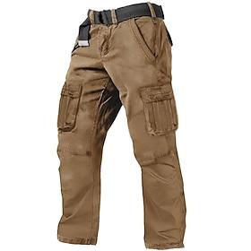 Men's Cargo Pants Cargo Trousers Hiking Pants Multi Pocket Straight Leg Plain Wearable Moisture Wicking Full Length Outdoor Daily Camping  Hiking Fashion Stree