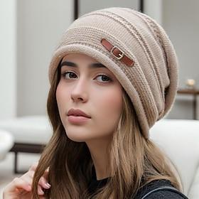 Women's Hat Winter Hats Brimless Hats Windproof Warm Street Daily Weekend Knit Pure Color