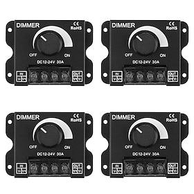 LED Light Strip Dimmer DC12V-24V 30A PWM Dimming Controller for Dimmer Knob Adjust Brightness ON/Off Switch with Aluminum Housing (Aluminum Dimmer)