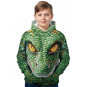 Boys' 3D Graphic Animal Dinosaur Hoodie Pullover Long Sleeve 3D Print Spring Fall Sports Fashion Streetwear Kids 4-12 Years Hooded Outdoor Casual Daily Regular