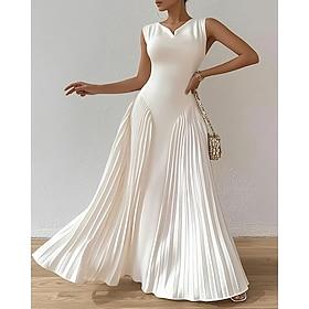 Women's Long Dress Maxi Dress Prom Dress Party Dress Sheath Dress Elegant Fashion Modern Evening Party Party Special Occasion Regular Fit Plain Sleeveless V Ne