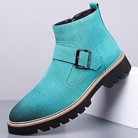 Men's Turquoise Chelsea Boots – Fashionable and Durable, Ideal for Casual Winter Outings and Outdoor Activities