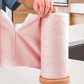 Reusable Microfiber Paper Towels Roll Thick Absorbent Tearable Cleaning Cloths Multipurpose Kitchen Wipes Hand Tear Dish Cloths Laundry Home Cleaning Essential
