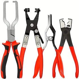 4pcs Professional Hose Clamp Pliers Set, Ergonomic Design for Easy and Durable Use, Suitable for Car, Motorcycle, Bicycle Repair Fuel Line Cutting and Disassem