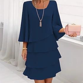 Women's Mini Dress Party Dress Cocktail Dress Wedding Guest Dress Chiffon Dress Elegant Fashion Modern Outdoor Evening Party Party Regular Fit Plain Short Slee