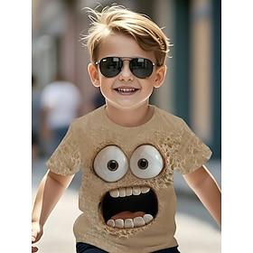 Unisex Boys' 3D Graphic Playful Graphic Tee T shirt Short Sleeve 3D Print Summer Spring Sports Fashion Streetwear Kids 4-12 Years Crew Neck Outdoor Casual Dail