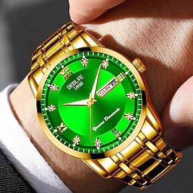 Fashionable Men's Wristwatch High-end Men's Quartz Watch Date Calendar Luminous Dial Rhinestone Decoration The Best Gift Choice for Men