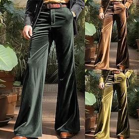 Retro Vintage 1970s Trousers Bell Bottom Pants Flared Trousers Hippie Disco Fancy Dress Men's Halloween Carnival Performance Party Dailywear Adults' Pants