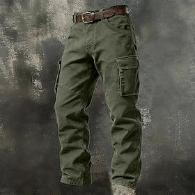 Men's Cargo Pants Cargo Trousers Shorts Hiking Pants Multi Pocket Straight Leg Plain Wearable Moisture Wicking Full Length Daily Outdoor Camping  Hiking Vacati