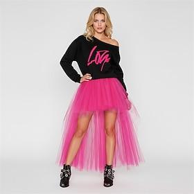 Fancy Costume Tulle Skirt Tutu Skirt Retro Vintage 1980s Layered High Low Puffy Adults' Women's Halloween Carnival Party Performance Dance Ballet Dress Up