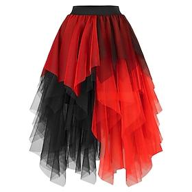 Fancy Costume Tulle Skirt Retro Vintage 1980s Layered High Low Puffy Adults' Women's Halloween Carnival Party Performance Dance Ballet Dress Up