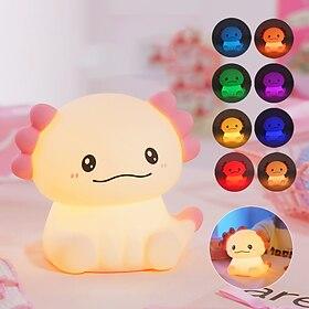 Salamander soft silicone pat light Nursery Nightlight 7 Colour dimming Usb rechargeable bedside lamp atmosphere light Christmas New Year gift