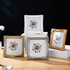 1PC European-style Three-dimensional Patterned Decorative Photo Frame Suitable for Bedroom and Study Photo Decoration Photography Shooting Prop Decoration and