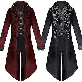 Men's Tweed Blazer Tuxedo Stage Banquet Performance Lapel Vintage Classic Paisley Jacquard Blazer Black Red Tailored Fit Single Breasted Five-buttons