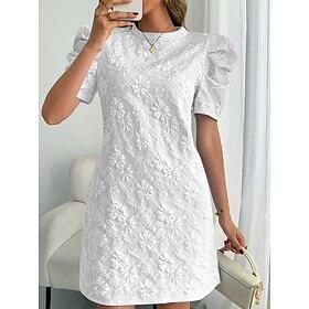 Women's Long Dress Maxi Dress Mini Dress White Dress Casual Dress Elegant Dress Elegant Vintage Fashion Daily Vacation Going out Regular Fit Floral Plain Short