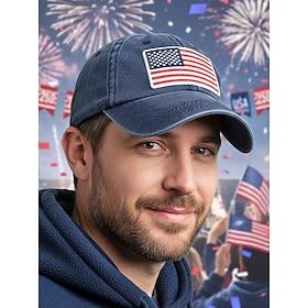United States 250th Anniversary Men's Embroidered USA Baseball Cap, Cotton Adjustable Hat, Multi-Color Patriotic Flag Design for US, Independence Day, Festival