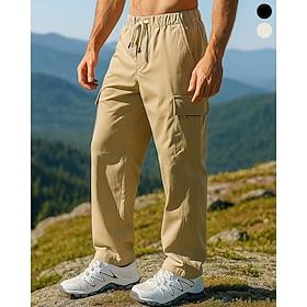 Men's Cargo Pants Hiking Pants Trousers Spring Autumn / Fall Outdoor Regular Fit Waterproof Windproof Bottoms Drawstring Pocket Black Khaki Camping / Hiking Ru