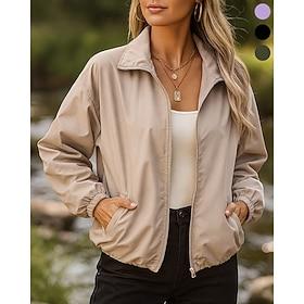 Women's Outdoor Jacket Hiking Jacket Rain Coat Outdoor Waterproof Windproof Hiking Outfits Hiking Clothes Spring Autumn / Fall Top Camping / Hiking / Caving Ru