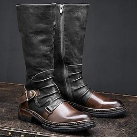 Retro Vintage Medieval Renaissance Shoes Western Boot Flat Jazz Boots Pirate Elven Fancy Dress Men's Steampunk Halloween Carnival Masquerade Performance Casual