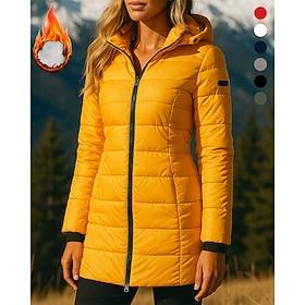 Women's Hiking Jacket Thermal Jacket Mid-length Puffer Jacket Outdoor Thermal Hiking Outfits Hiking Clothes Winter Autumn / Fall Top Camping / Hiking / Caving