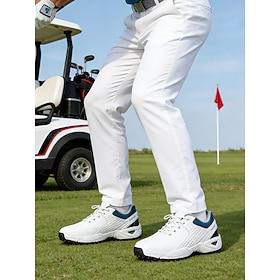 Men's White Golf Shoes with Cushioning, Lightweight  Breathable, Ideal for Golfers  Outdoor Sports