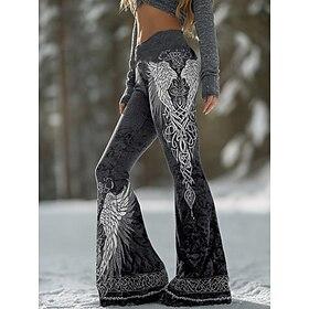 Women's VIKING Flared Pants Leggings Flare Leggings Vacation Vintage Ethnic Style Full Length High Waist Graphic Abstract 3D Print Comfort Quick Dry Breathabil