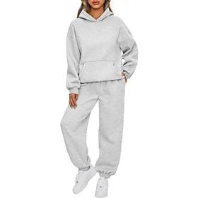 Women's Hoodie Pants Sets Bolero Top Long Sleeve Hooded Solid Color Drawstring Fashion Streetwear Casual Daily Outdoor Dark Grey Black Pink Spring Regular Fit
