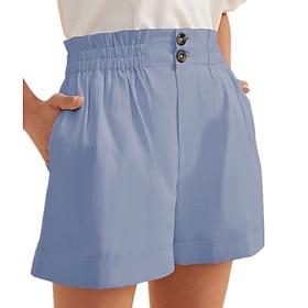 Women's Shorts Summer Shorts Beach Shorts Vacation Fashion Casual Daily Short Mid Waist Zipper Pocket Elastic Waist Quick Dry Soft Breathable Inelastic Streetw