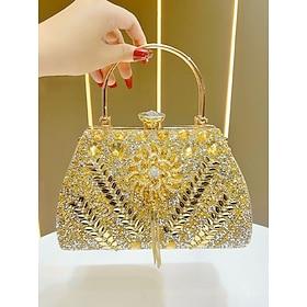 Women's Sequin Beaded Evening Clutch Bag, Polyester Luxury Handbag with Chain Shoulder Strap, Multi-Color Elegant Design for Weddings, Formal Dinners  Evening