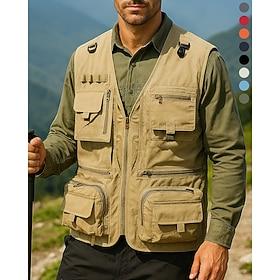 Men's Fishing Vest Multi-functional Vest Spring Autumn / Fall Outdoor Lightweight Breathable Vest Hunting Fishing Climbing Black White Army Green Red Blue
