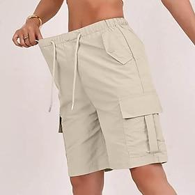 Women's Cargo Shorts Summer Shorts Bermuda shorts Beach Shorts Vacation Fashion Casual Daily Knee Length High Waist Solid Color Plain Drawstring Pocket Elastic