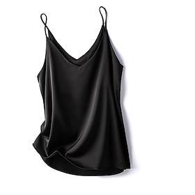 Women's Blouse Camisole Tank Top Backless Plain Stylish Sleeveless Strap Regular Tops Holiday Going out Blue Coral Red Black Light Green Navy Blue Summer Sprin